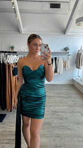 Emerald Ruched Dress