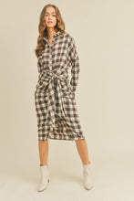 Load image into Gallery viewer, PLAID BUTTON DOWN DRESS
